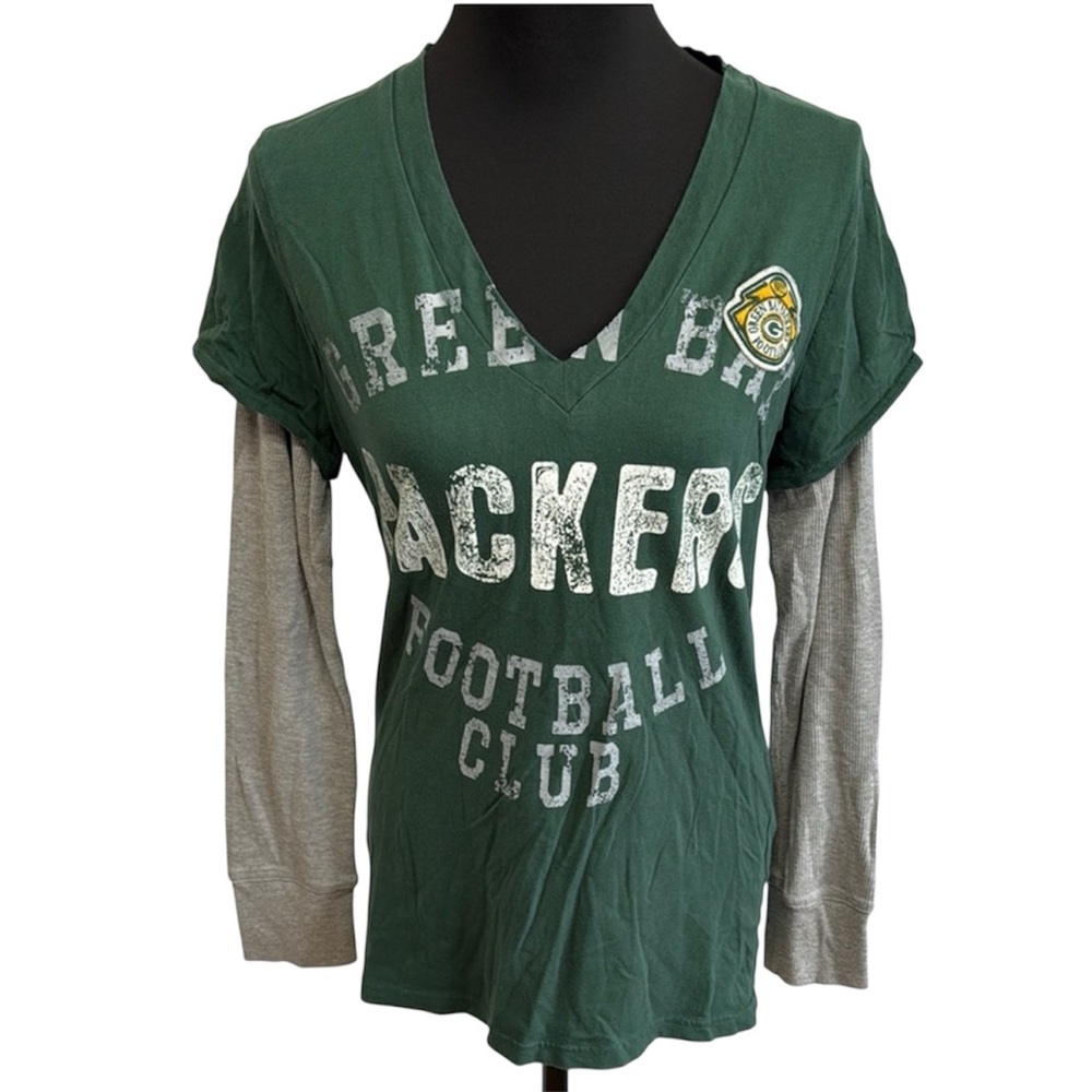 Green Bay Packers G-III 4Her Carl Banks XL Layered V-Neck Long Sleeve Top